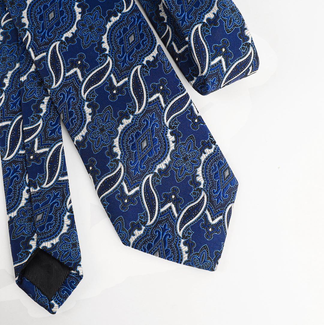 Blue Floral Tie-Turkish Made