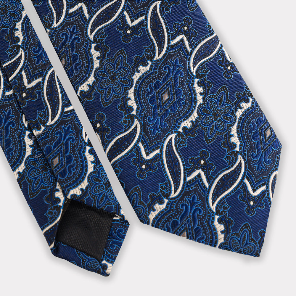 Blue Floral Tie-Turkish Made