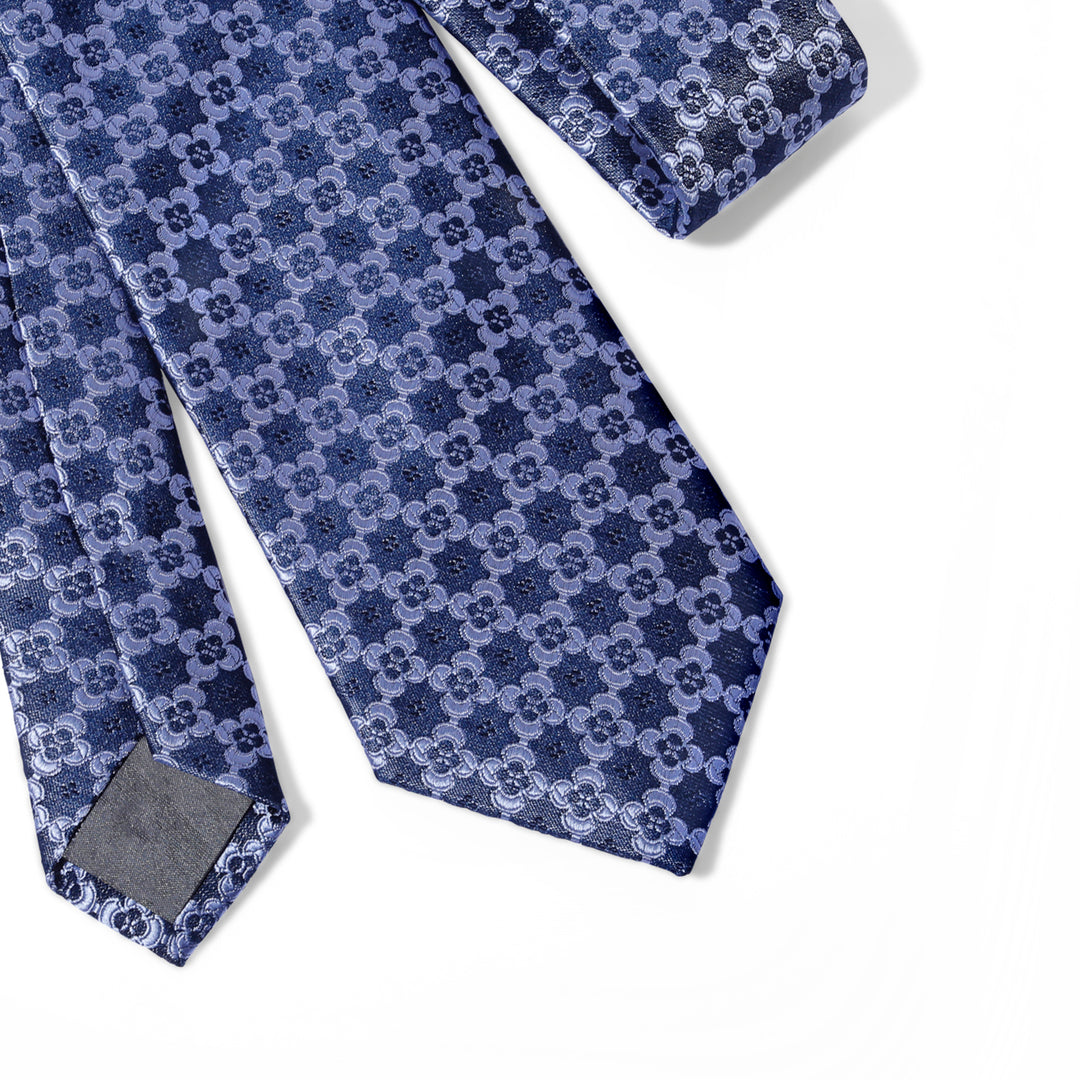 Blue Floral Tie - Turkish made