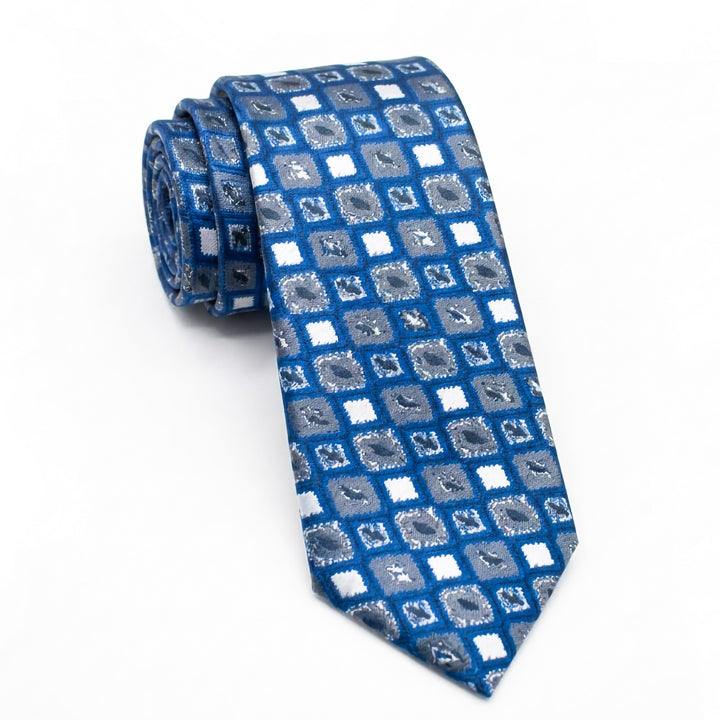 Blue Pattern Tie- Turkish made