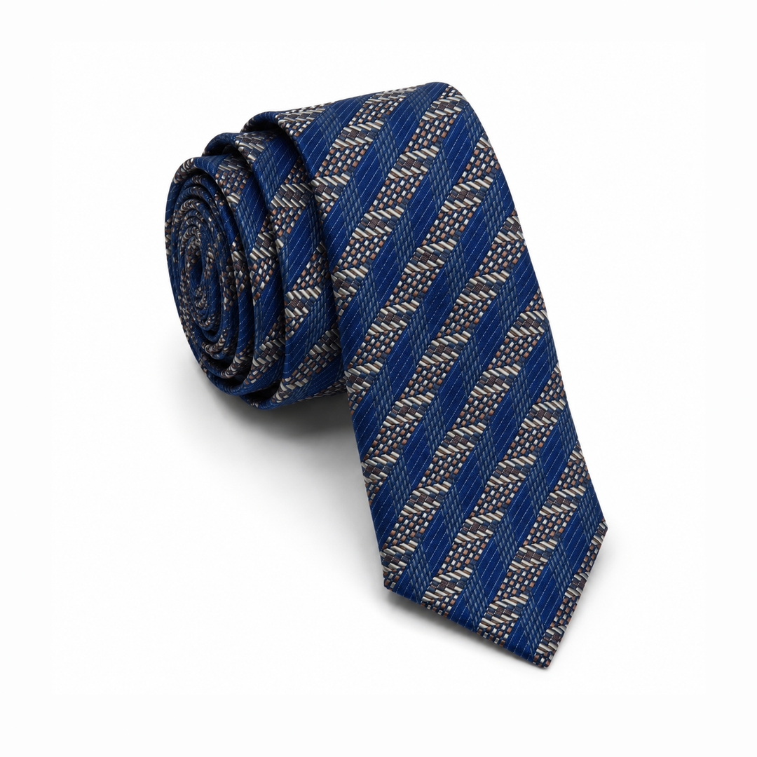 Navy Stripe Tie-Turkish Made