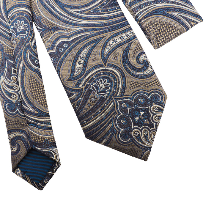 Dark Beige Tie - Pattern-Turkish Made