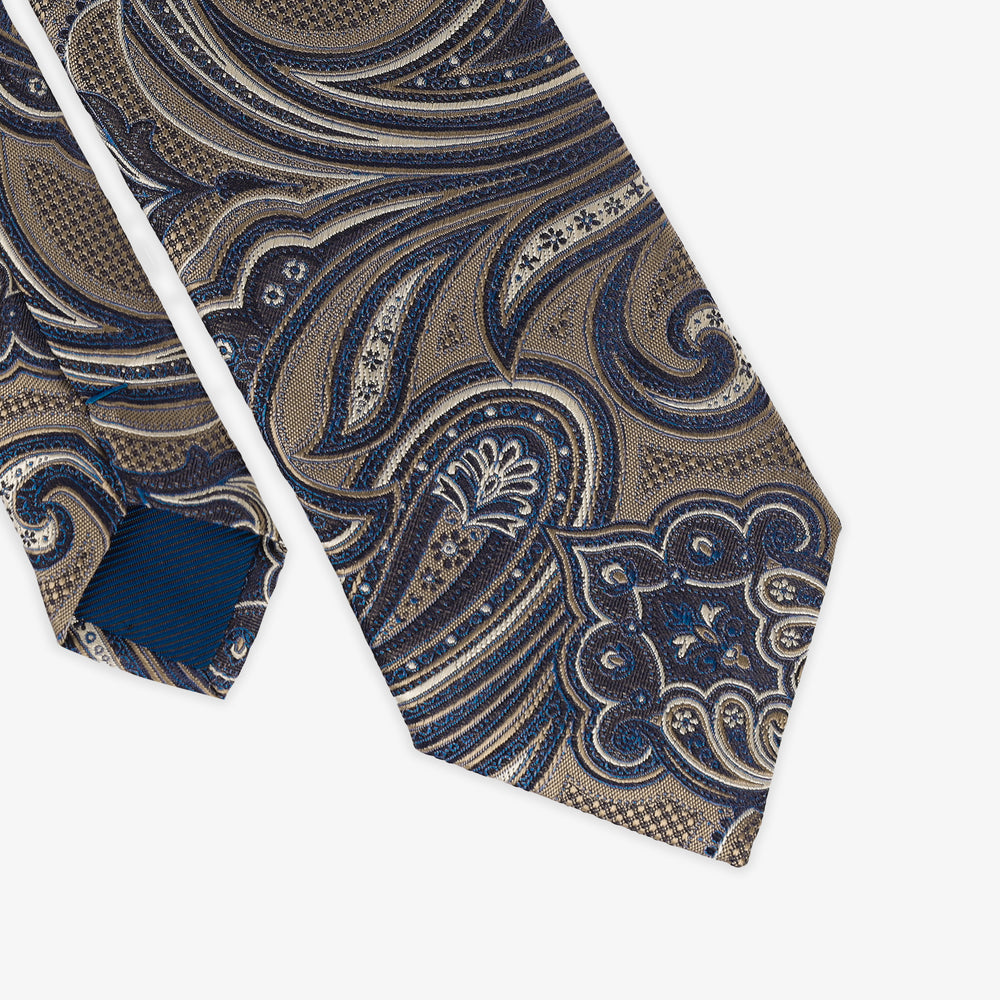 Dark Beige Tie - Pattern-Turkish Made