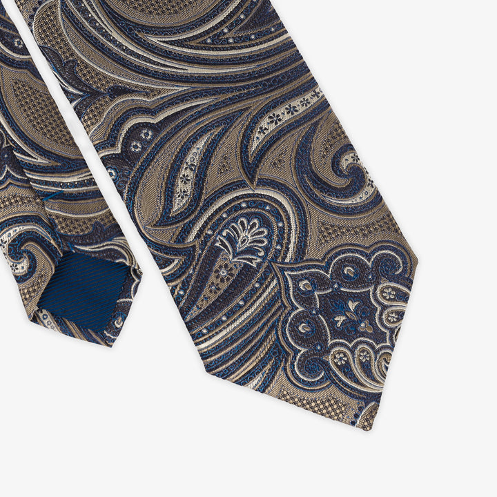 Dark Beige Tie - Pattern-Turkish Made