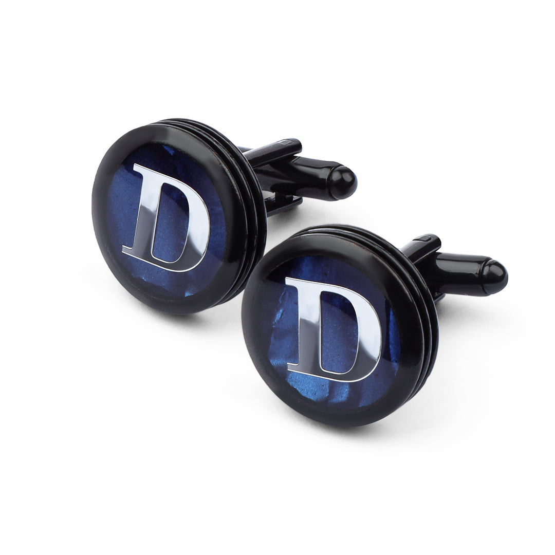 Dark Gray Cufflink letter D - Turkish Made