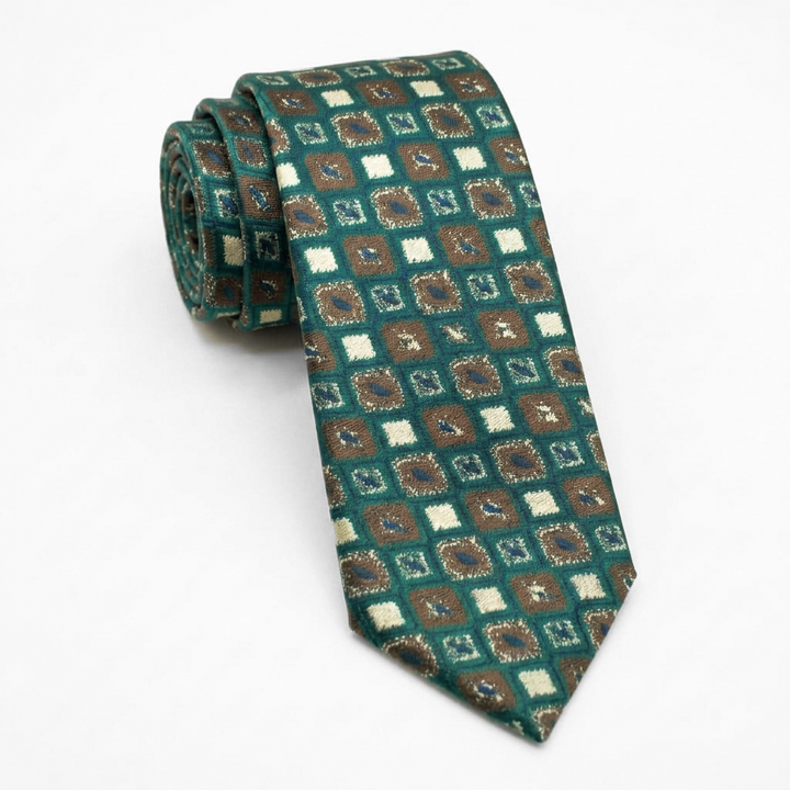 Green Pattern Tie- Turkish made