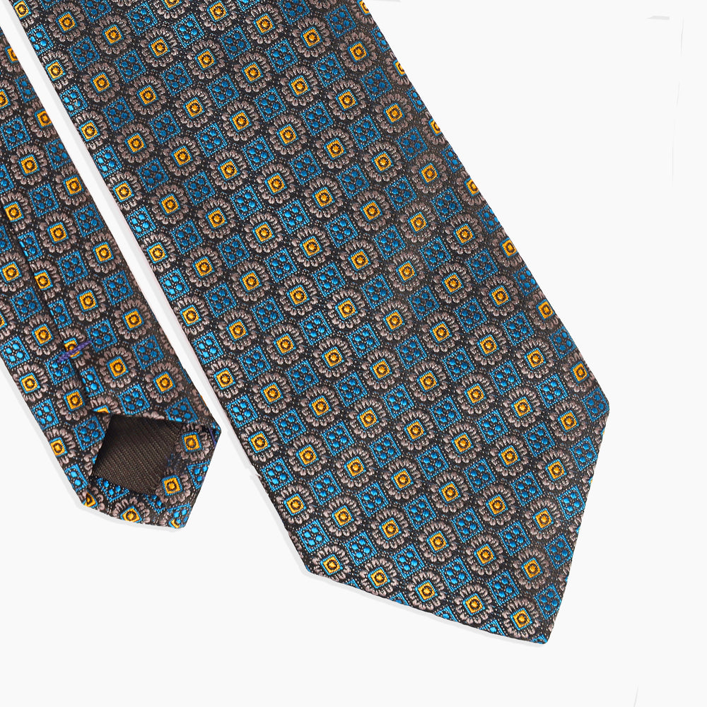 Green Tie - Square Pattern-Turkish Made