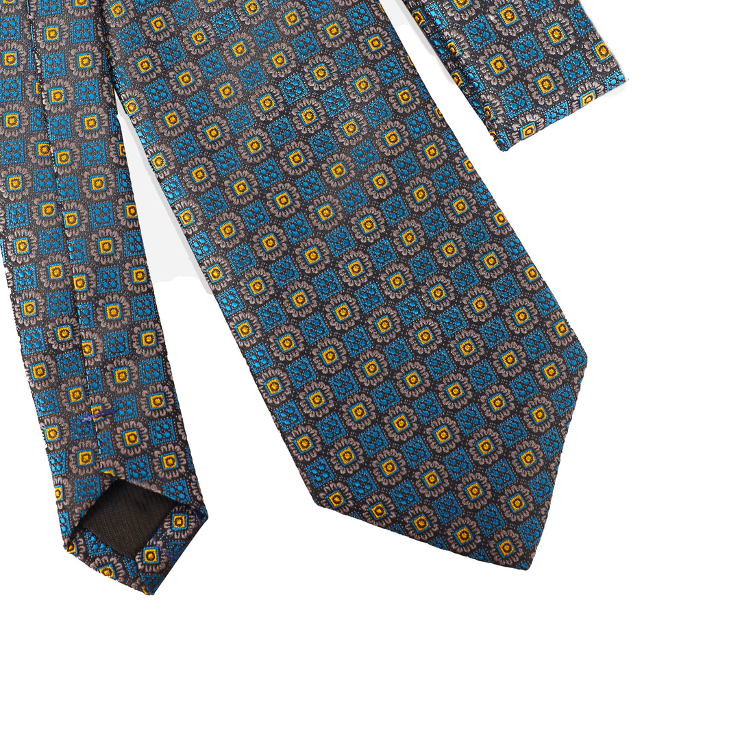 Green Tie - Square Pattern-Turkish Made