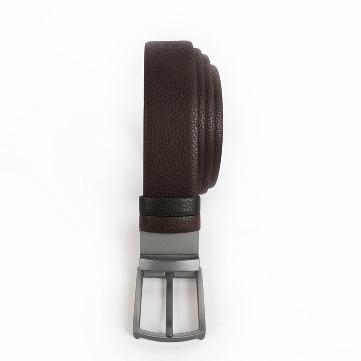 Leather brown belt double face - Turkish made