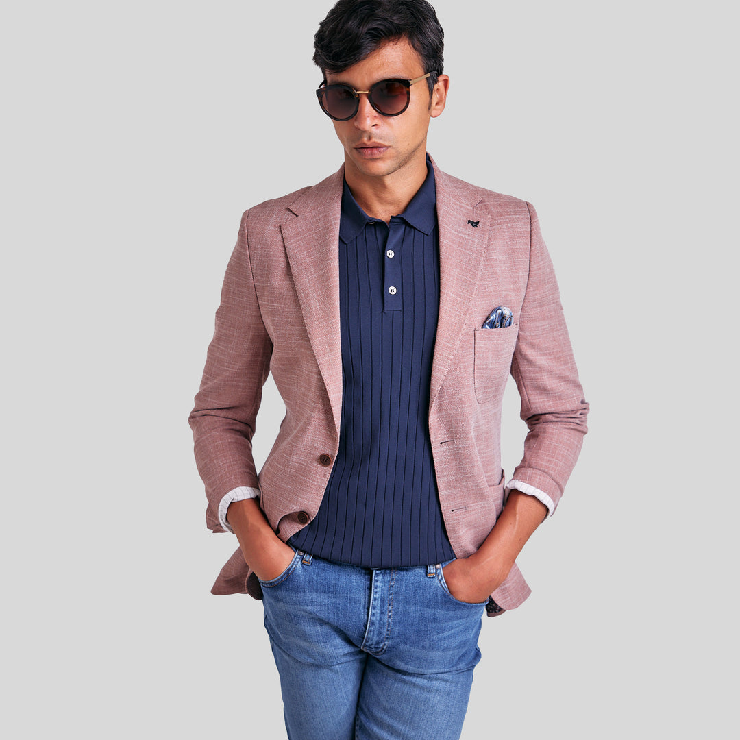 Linen Pink Jacket-Turkish Made