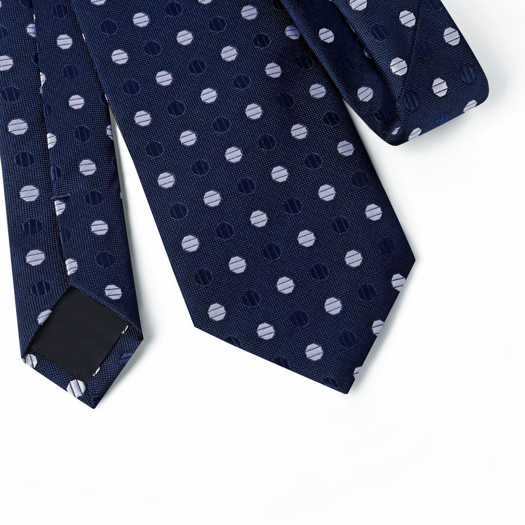 Navy Dots pattern Tie - Turkish made