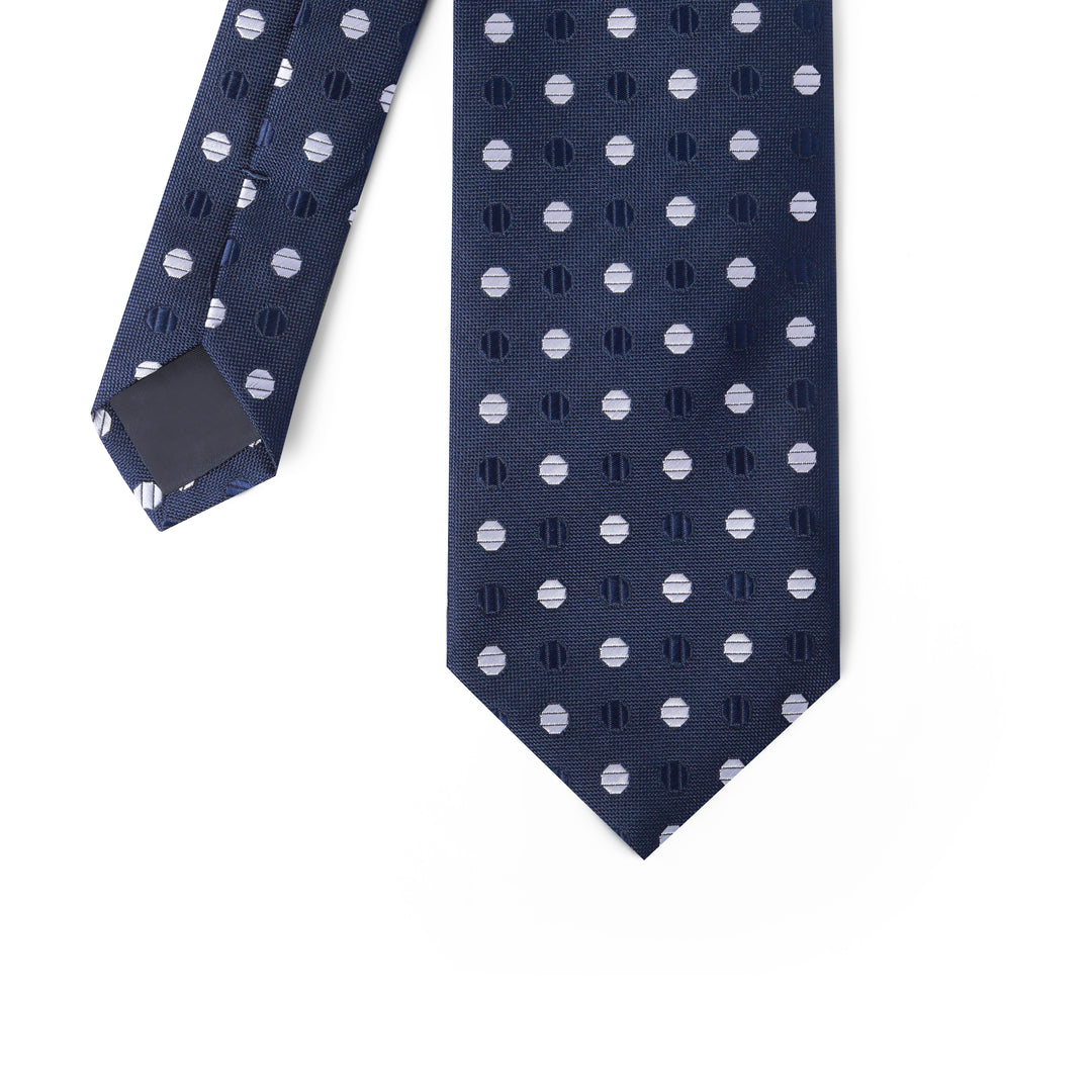 Navy Dots pattern Tie - Turkish made