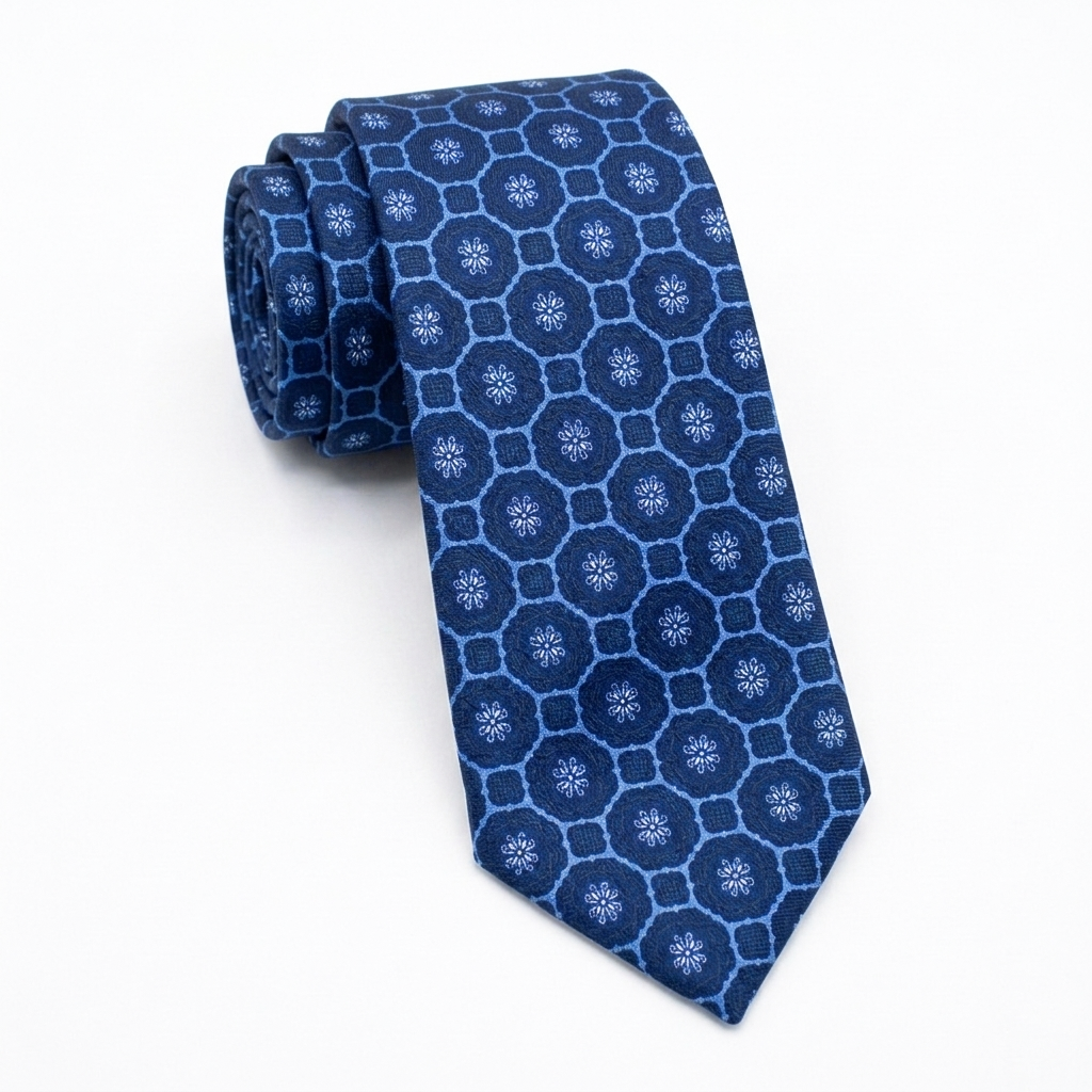 Navy Pattern Tie-Turkish Made
