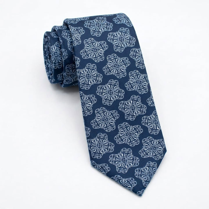 Navy Pattern Tie- Turkish made