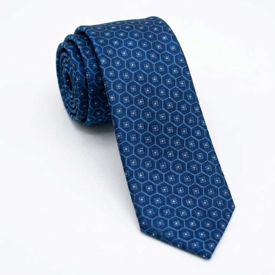 Navy pattern Tie - Turkish made