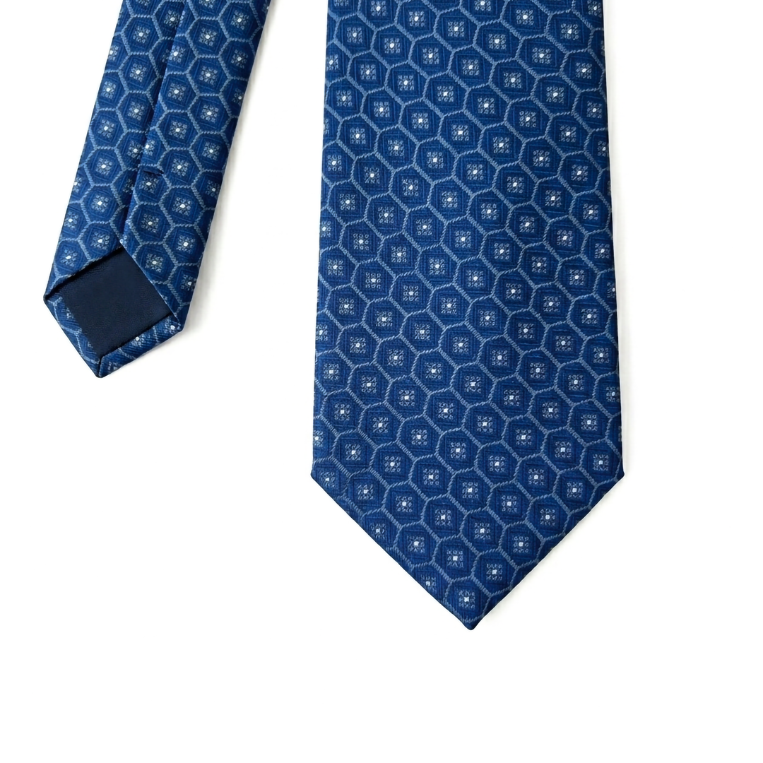 Navy pattern Tie - Turkish made