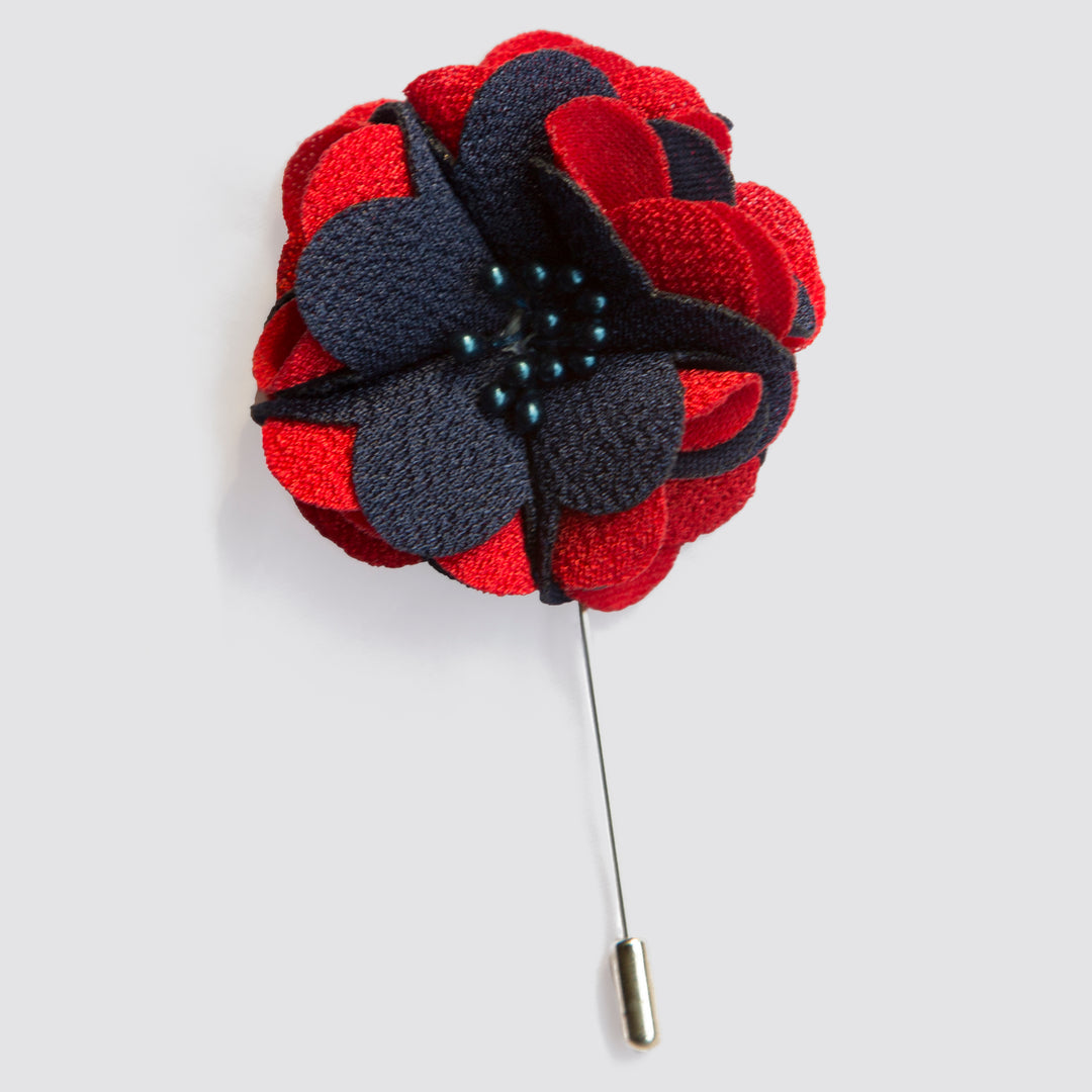 Red Flower Lapel Pin