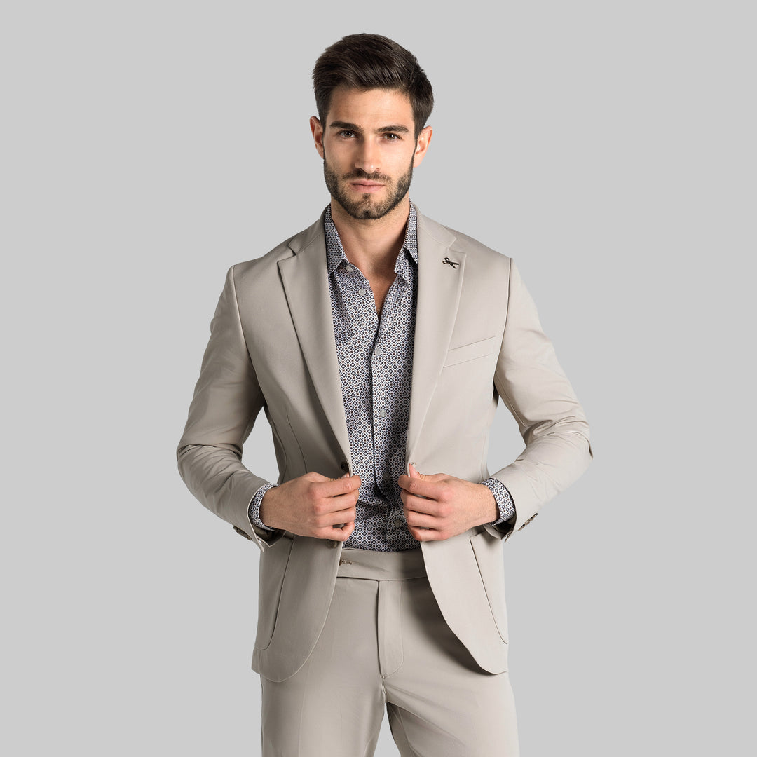 Slim Fit Beige Smart Suit