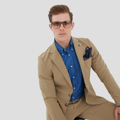 Slim Fit Beige Smart Suit - Two piece