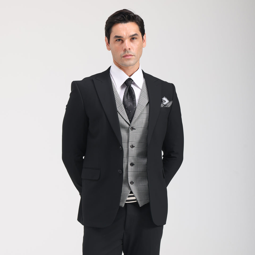 Slim Fit Black Formal Suit -Turkish Made