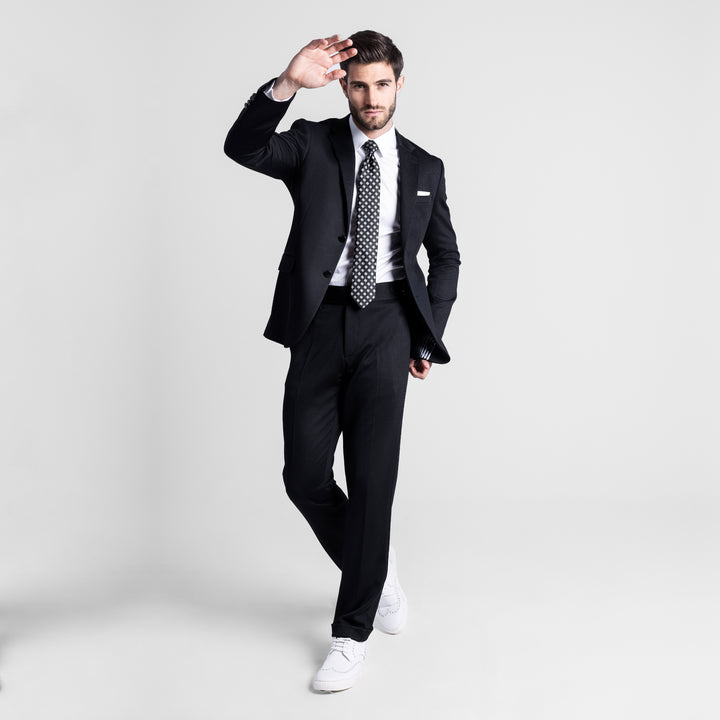 Slim Fit Black Smart Suit-Turkish Made