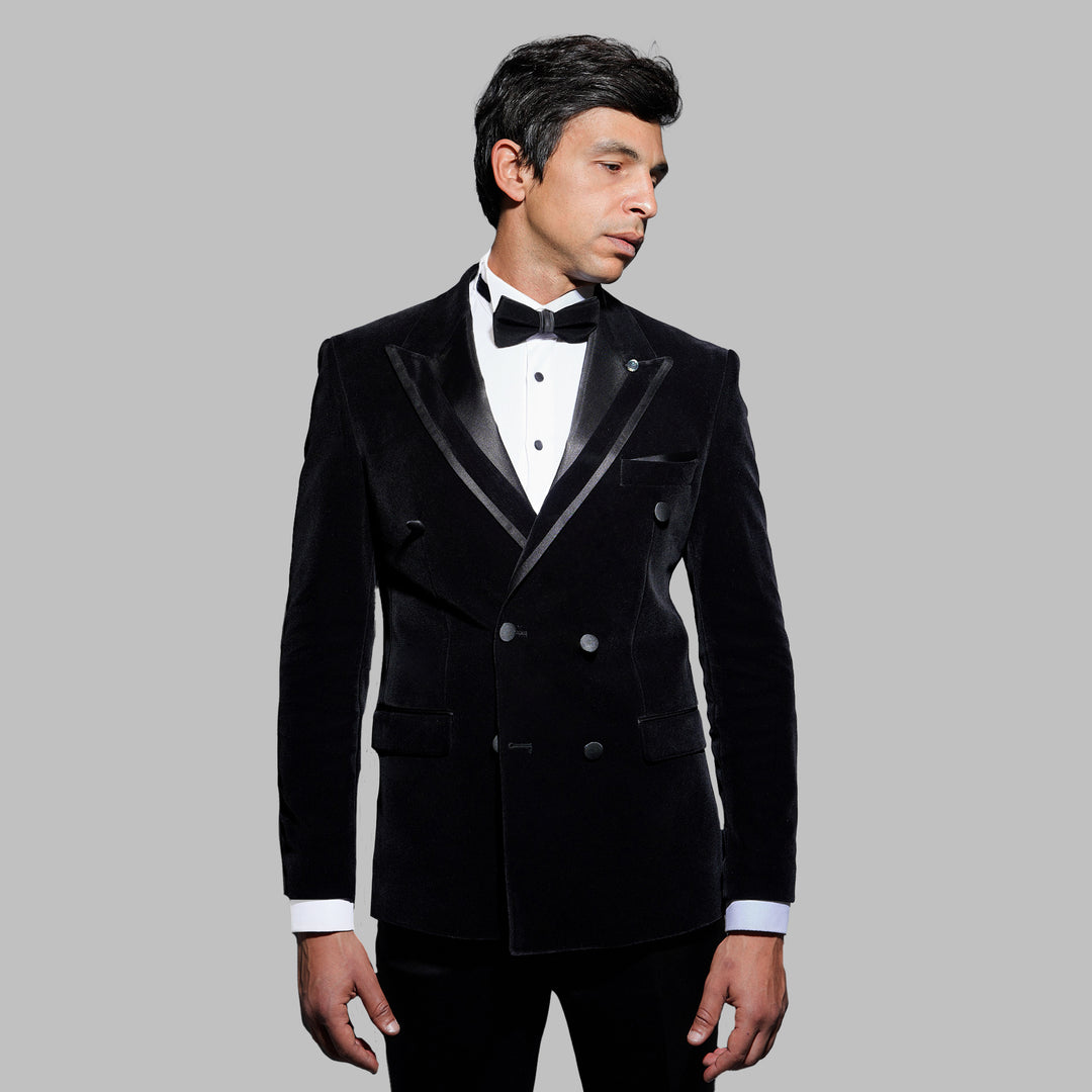 Slim Fit Black Velvet Tuxedo Suit