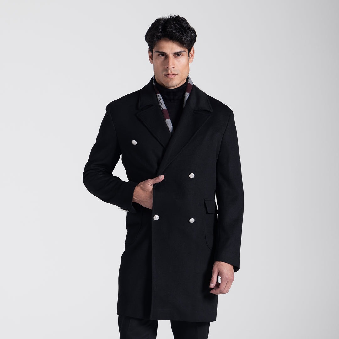 Slim Fit Black coat-Turkish Made