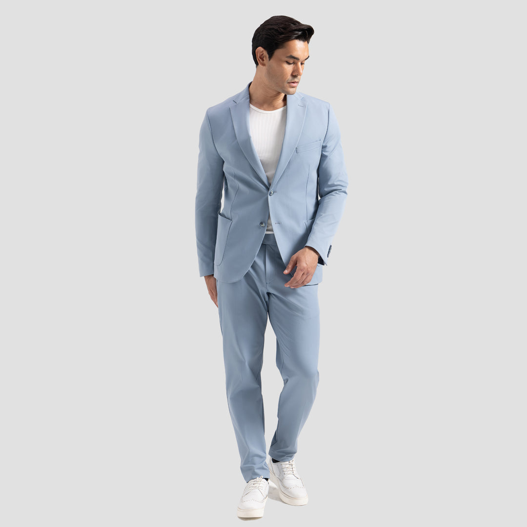 Slim Fit Blue Smart Suit - Turkish Made