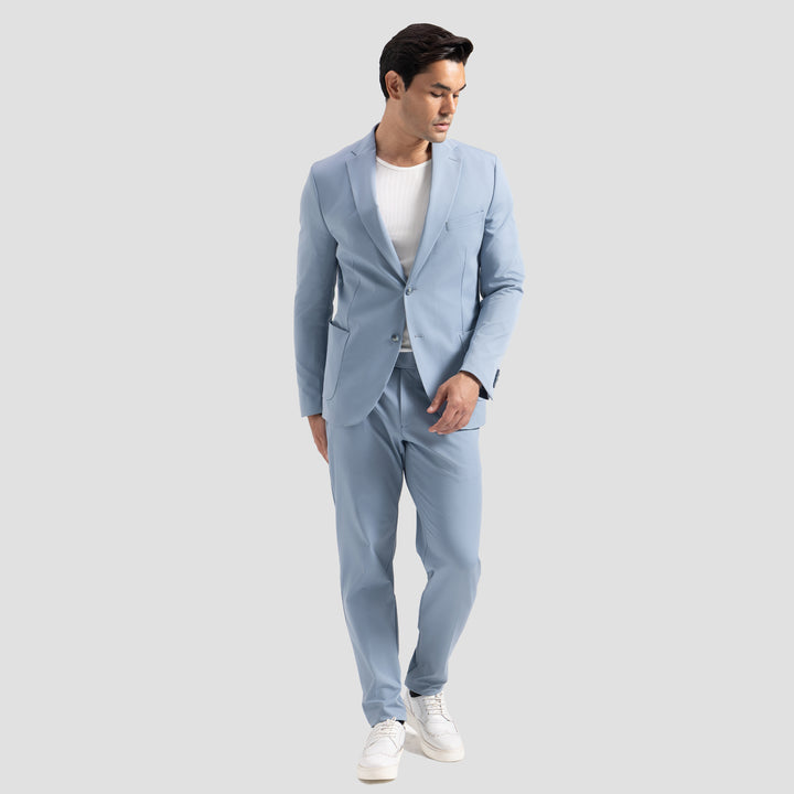 Slim Fit Blue Smart Suit - Turkish Made