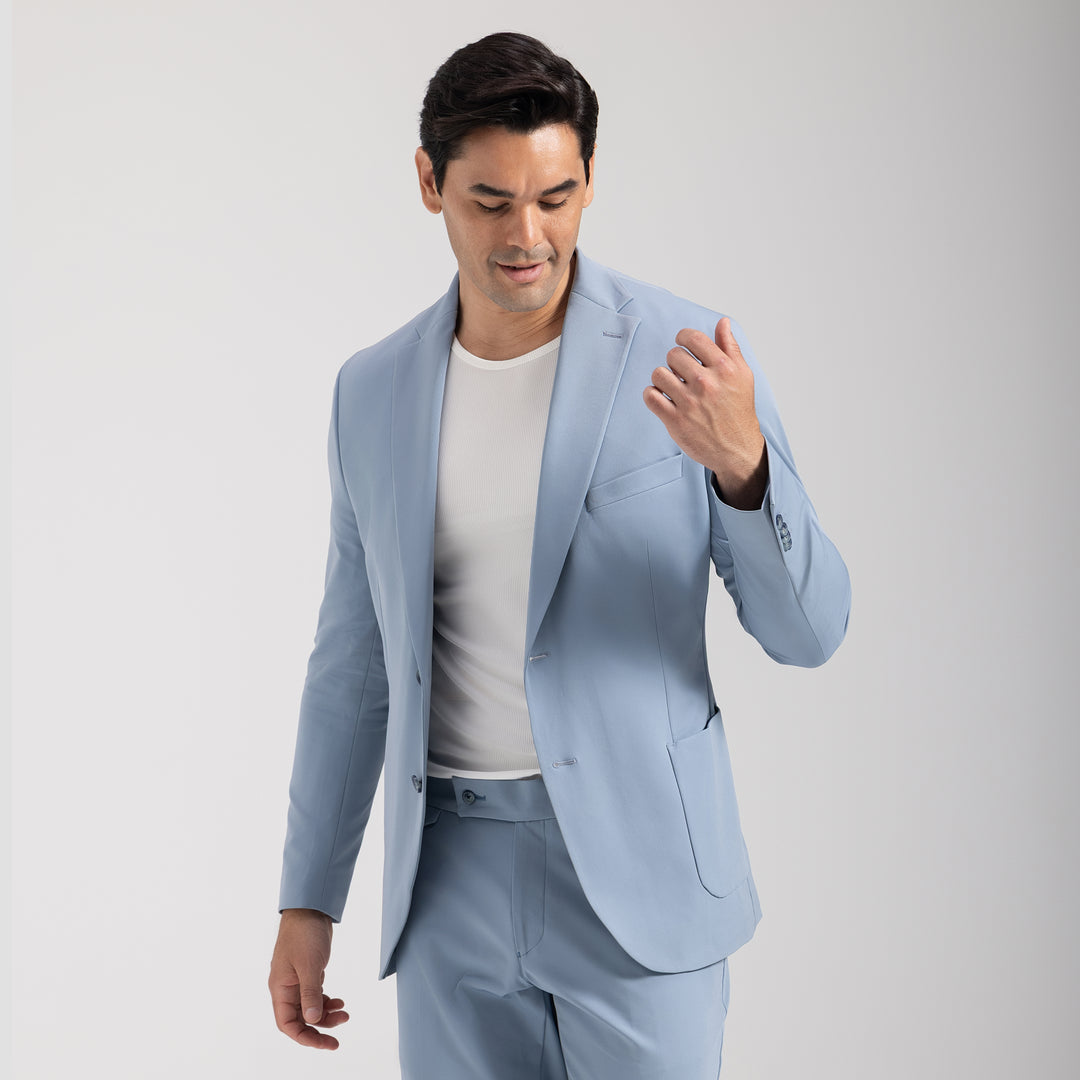 Slim Fit Blue Smart Suit - Turkish Made