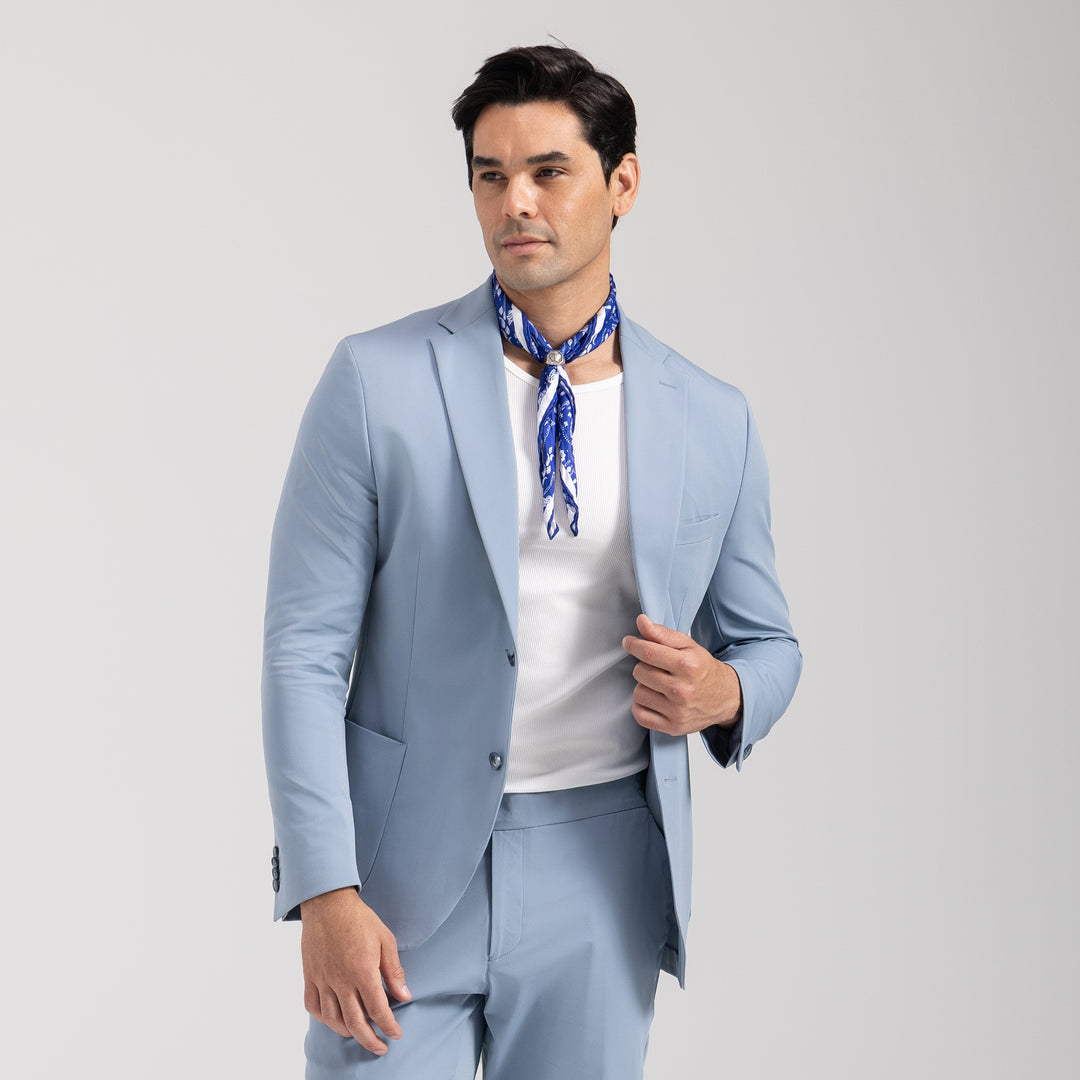 Slim Fit Blue Smart Suit - Turkish Made