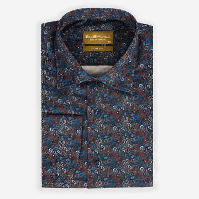 Slim Fit Cotton Shirt - Paisley pattern