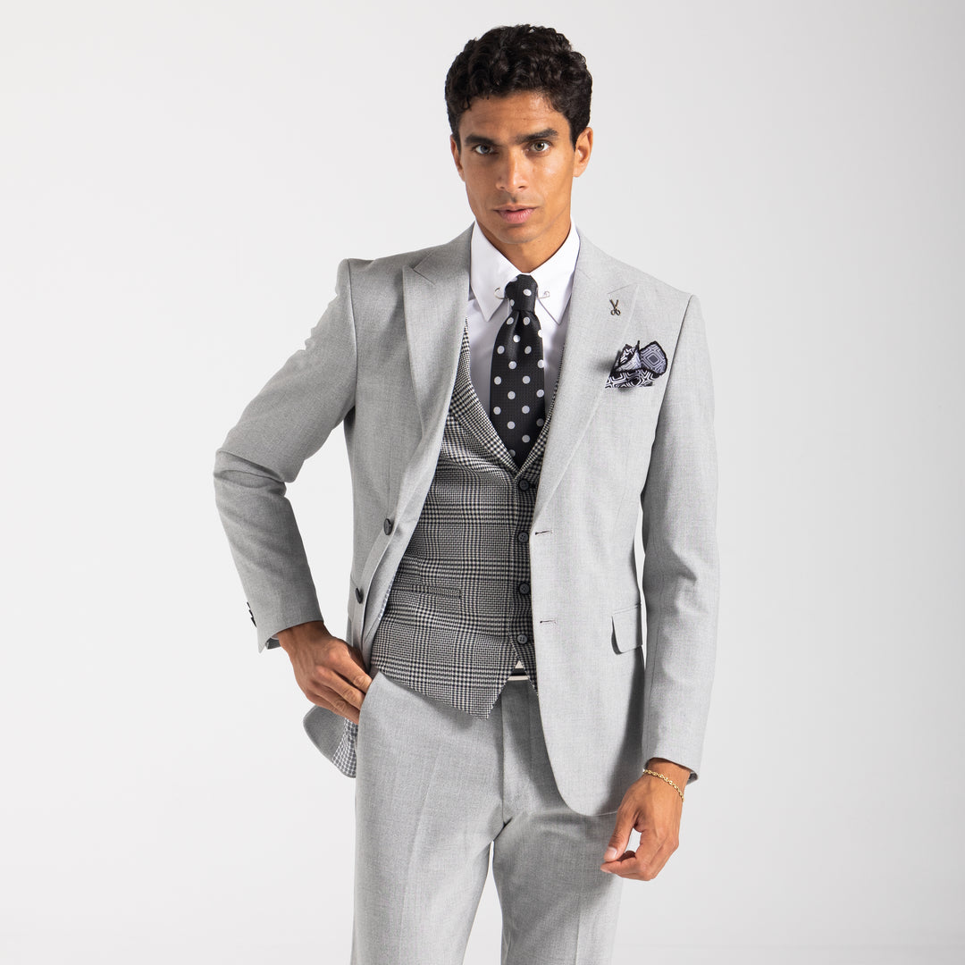 Slim Fit Gray Formal Suit -Turkish Made
