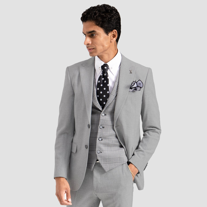 Slim Fit Gray Formal Suit -Turkish Made