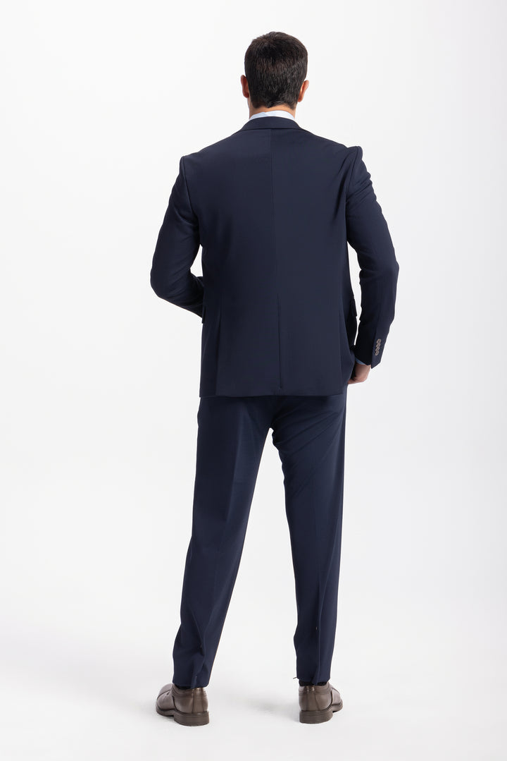Slim Fit Navy Formal Suit- Three pieces - Turkish Made

