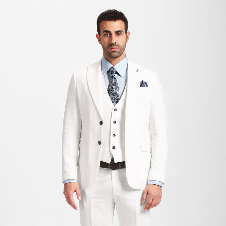 Slim Fit Navy Formal Suit- Vest Double Face - Turkish Made

