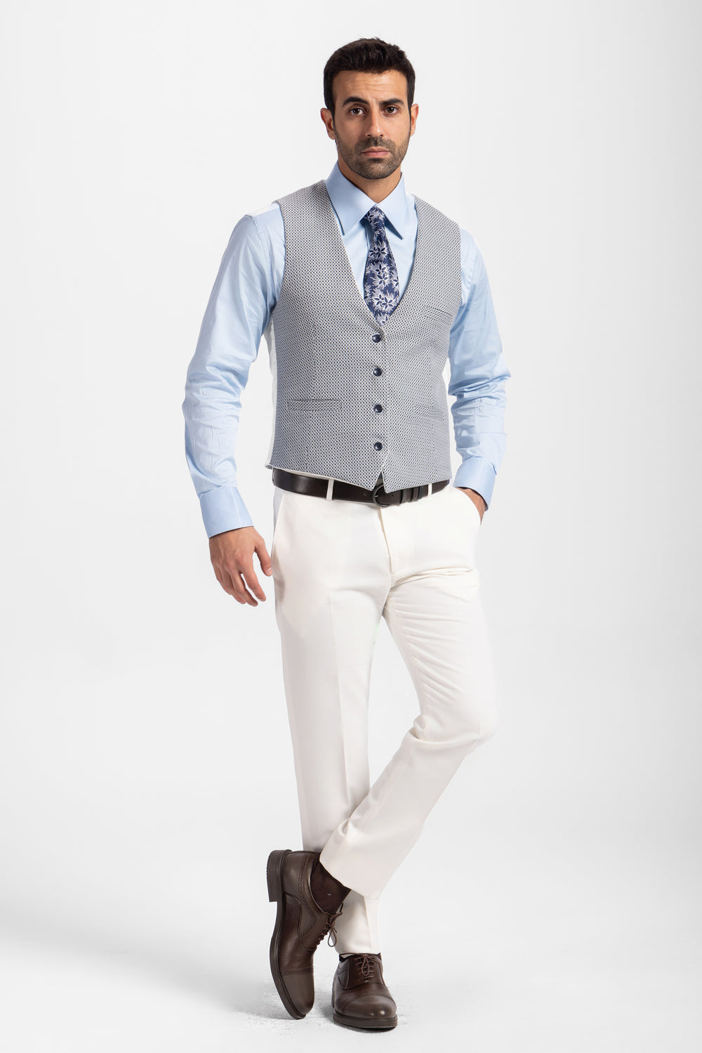Slim Fit Navy Formal Suit- Vest Double Face - Turkish Made

