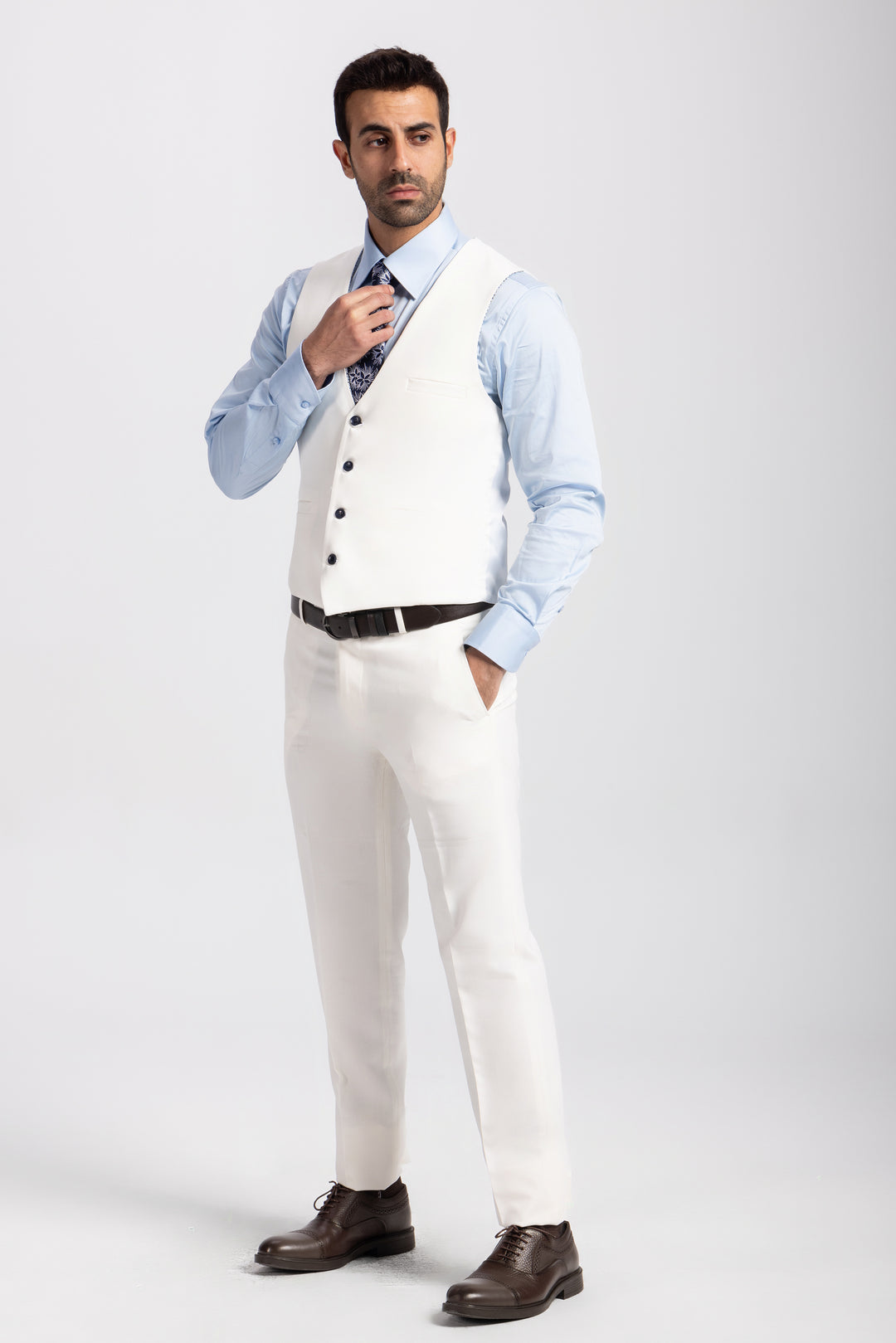 Slim Fit Navy Formal Suit- Vest Double Face - Turkish Made

