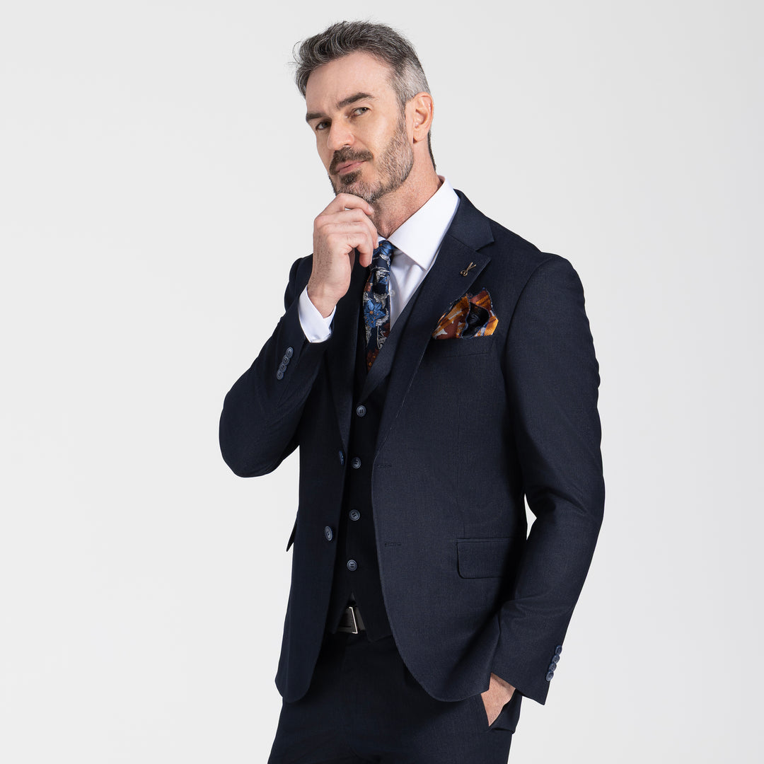 Slim Fit Navy PinStriped Formal Suit-Turkish Made