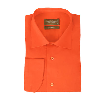 Slim Fit Orange cotton formal shirt