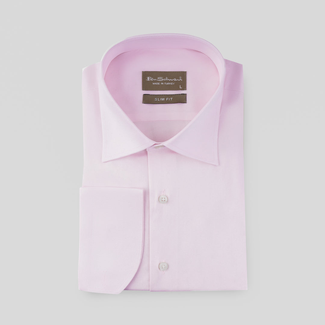 Slim Fit Pink Cotton Formal Shirt-Turkish Made