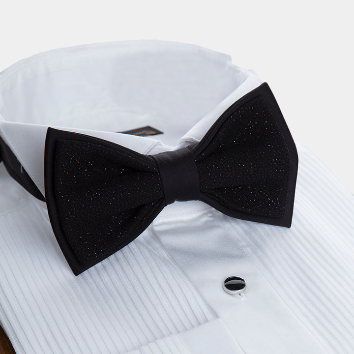 Slim Fit White Pleated Wedding Tuxedo Shirt-Turkish Made