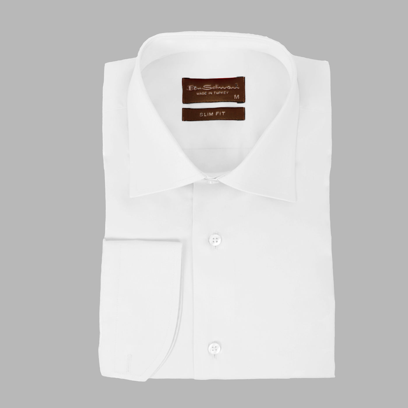 Slim Fit White cotton formal shirt