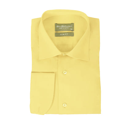 Slim Fit Yellow cotton classic shirt