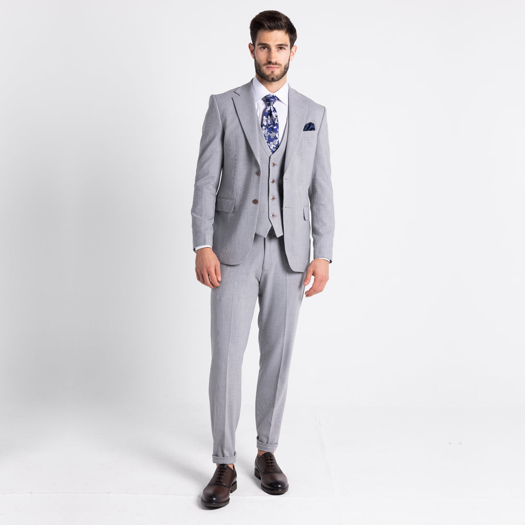 Slim Fit gray Smart Suit-Turkish Made