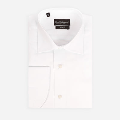 Slim fit white cotton formal shirt