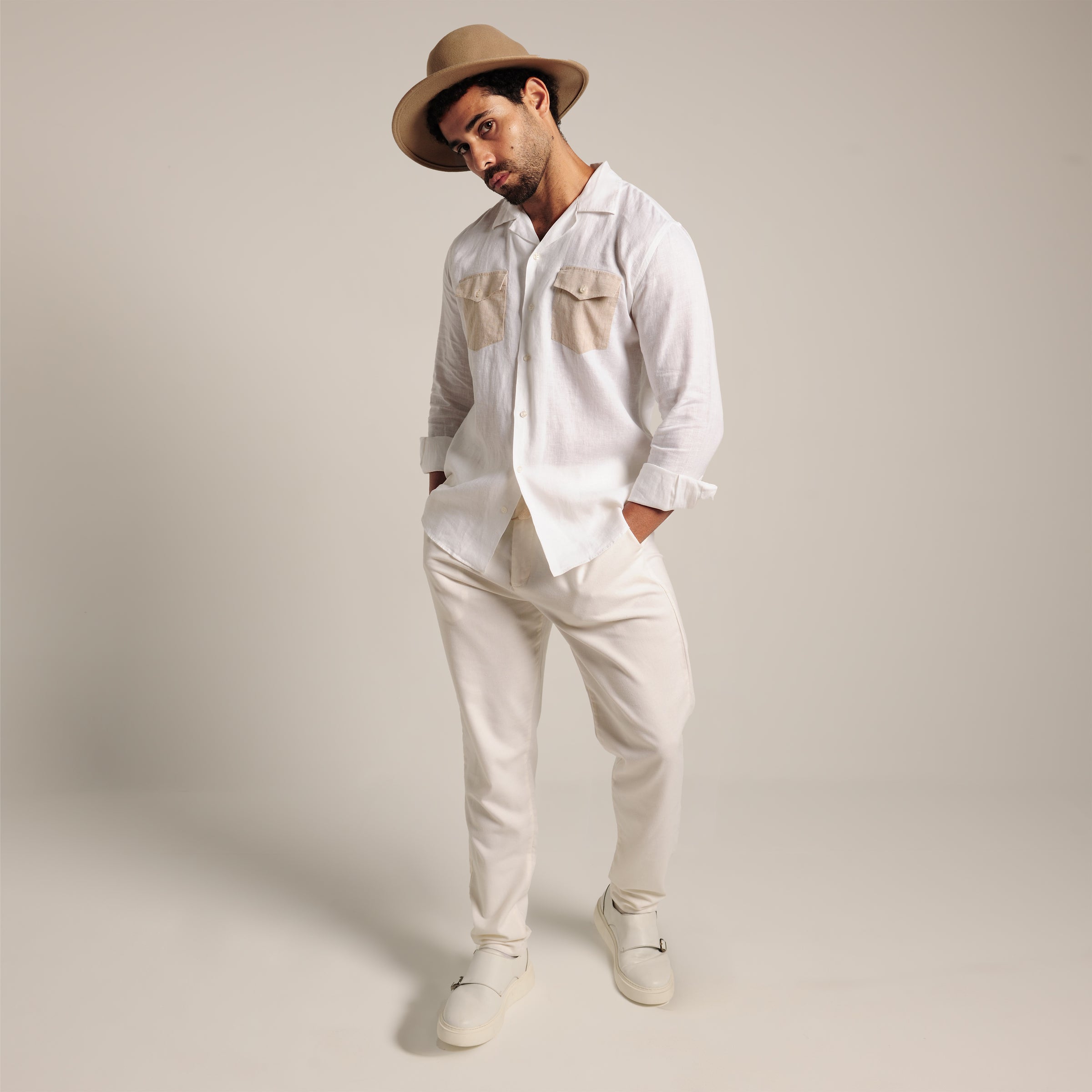White Linen Shirt-Turkish Made

