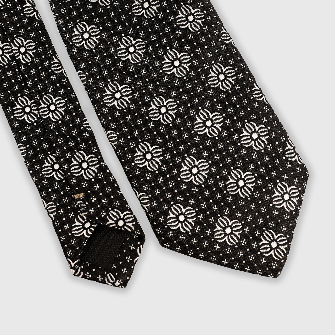 black pattern tie