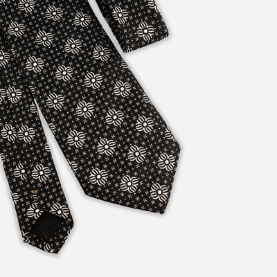 black pattern tie