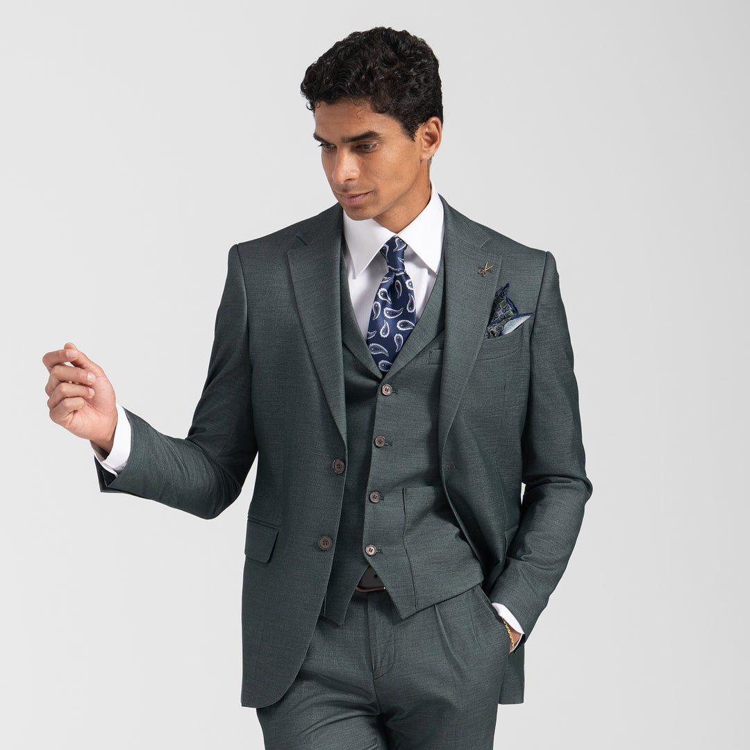 Slim Fit Olive Smart Suit - Turkish made